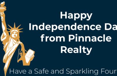 Happy 4th Of July From Pinnacle Realty White Text
